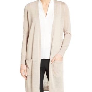 Halogen beige linen cardigan